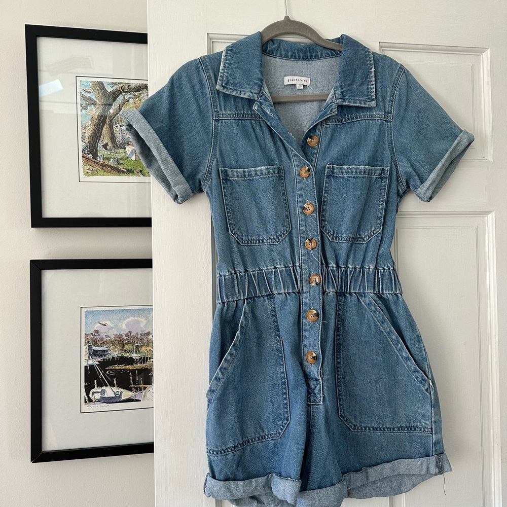 Gianni Bini Blue Denim Jumpsuit